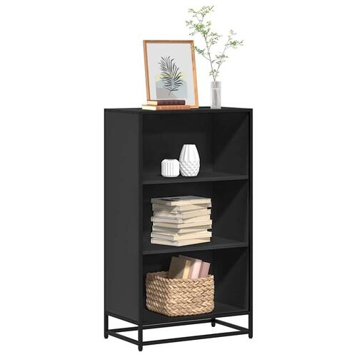 Bogreol 60x35x107,5 cm konstrueret træ sort