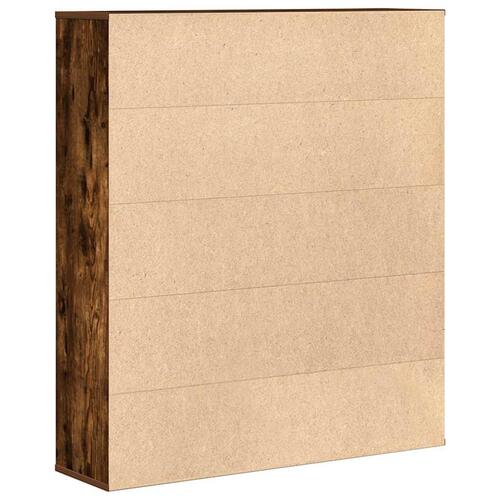 Bogreol 89x24x101,5 cm konstrueret træ røget egetræsfarve