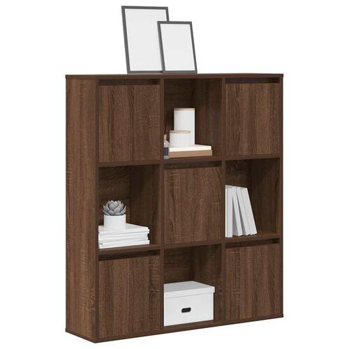 Bogreol 89x24x101,5 cm konstrueret træ brun egetræsfarve