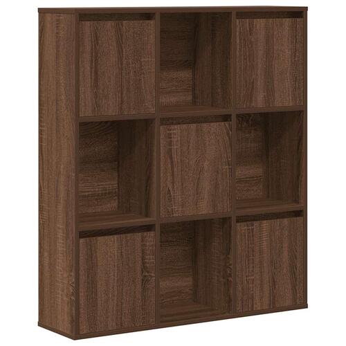 Bogreol 89x24x101,5 cm konstrueret træ brun egetræsfarve