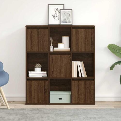 Bogreol 89x24x101,5 cm konstrueret træ brun egetræsfarve