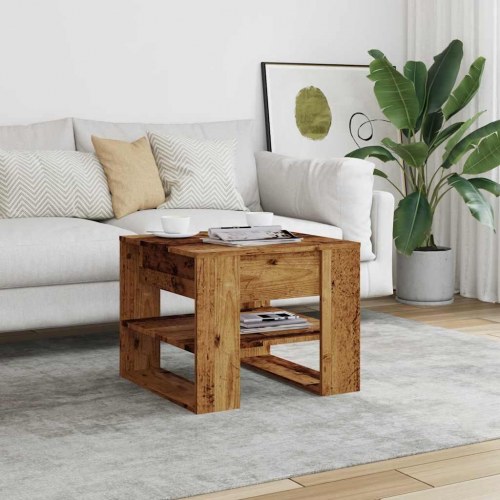 Sofabord 55,5 x 55 x 45 cm - antikt træ