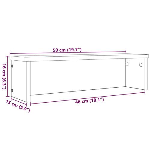 Køkkenreoler kan stables 2 stk. 50x15x16 cm hvid