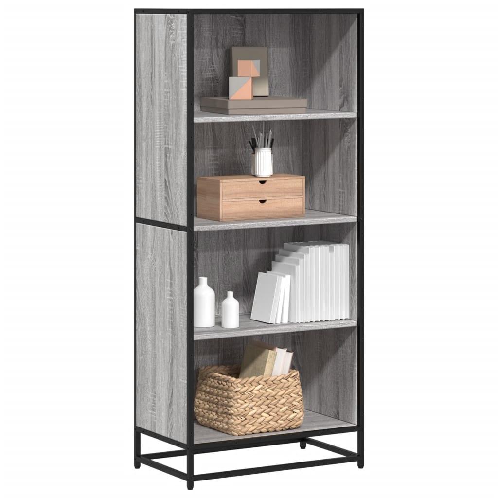 Bogreol 60x35x139 cm konstrueret træ grå sonoma-eg