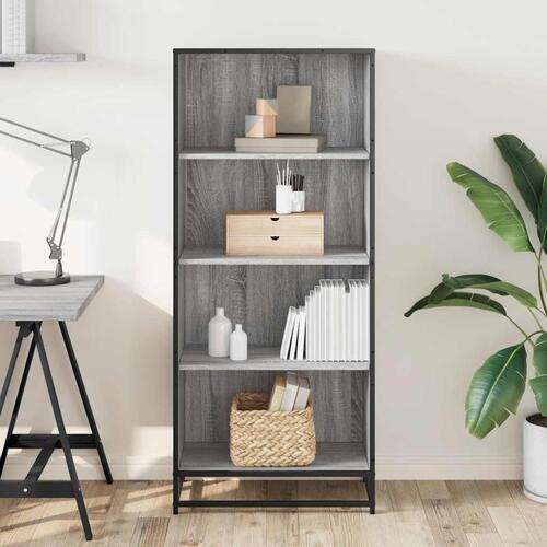 Bogreol 60x35x139 cm konstrueret træ grå sonoma-eg
