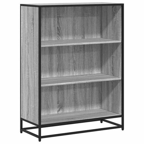 Bogreol 80,5x35x107,5 cm konstrueret træ grå sonoma-eg