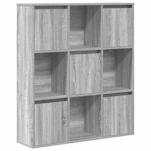 Bogreol 89x24x101,5 cm konstrueret træ grå sonoma-eg