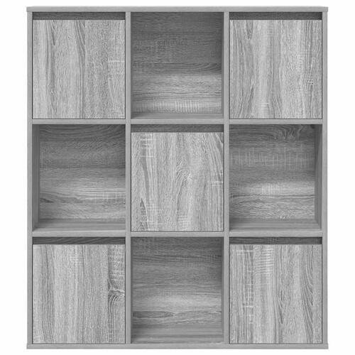 Bogreol 89x24x101,5 cm konstrueret træ grå sonoma-eg