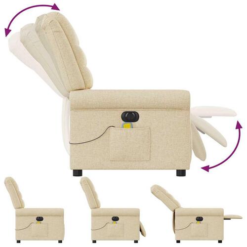 Eldrevet massagestol stof cremefarvet