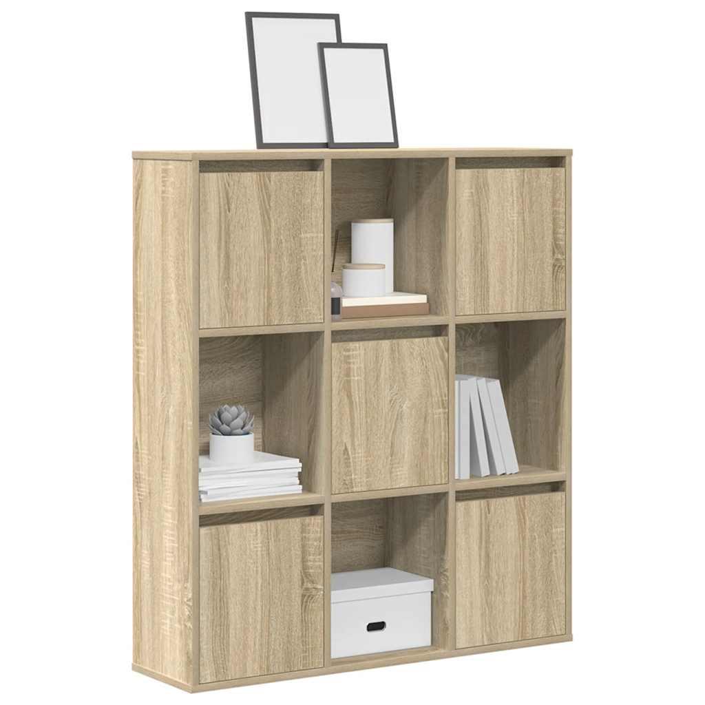 Bogreol 89x24x101,5 cm konstrueret træ sonoma-eg
