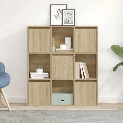Bogreol 89x24x101,5 cm konstrueret træ sonoma-eg