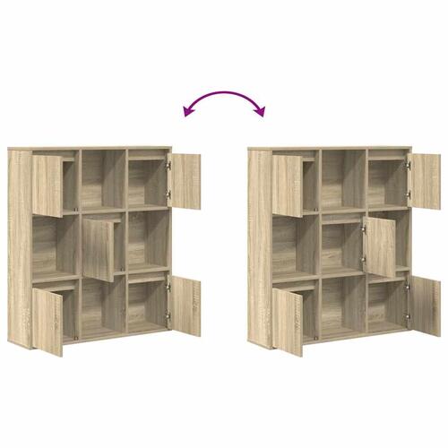 Bogreol 89x24x101,5 cm konstrueret træ sonoma-eg