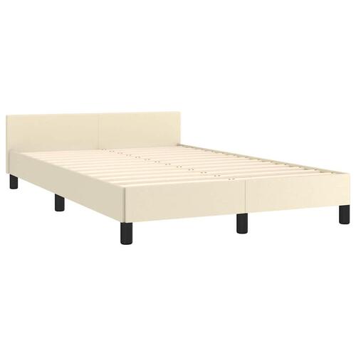 Sengeramme uden madras 120x190 cm kunstlæder enkeltseng grå