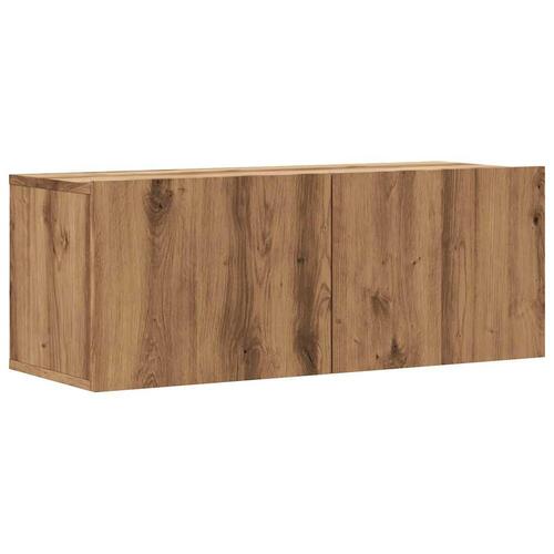Væghængt tv-bord 80x30x30 cm konstrueret træ kunsteg