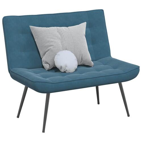 Bænk 110x74x84 cm velour blå