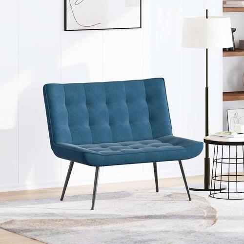 Bænk 110x74x84 cm velour blå