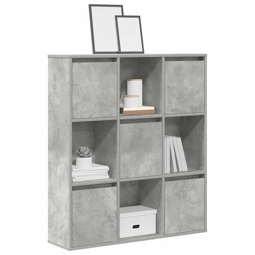 Bogreol 89x24x101,5 cm konstrueret træ betongrå