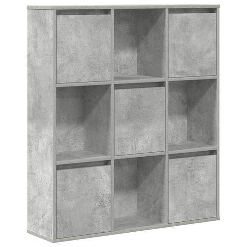 Bogreol 89x24x101,5 cm konstrueret træ betongrå