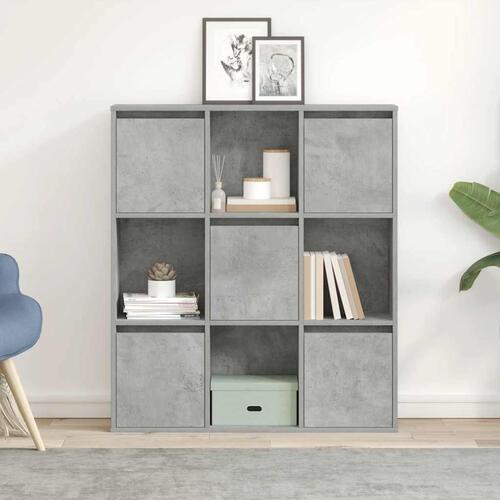 Bogreol 89x24x101,5 cm konstrueret træ betongrå