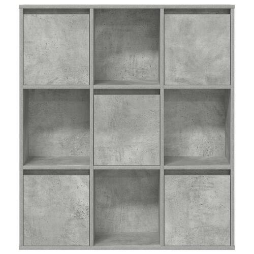 Bogreol 89x24x101,5 cm konstrueret træ betongrå