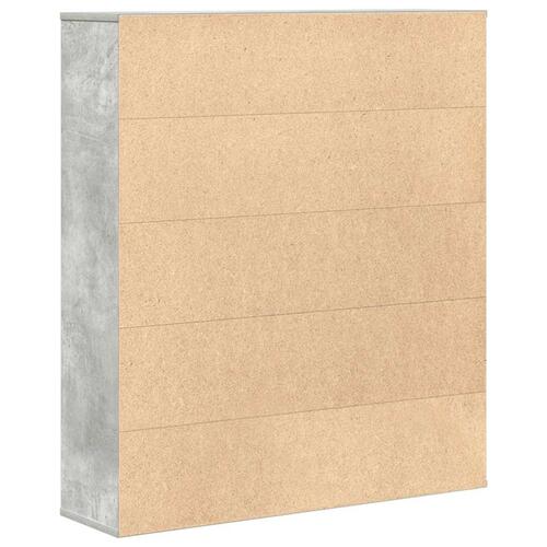 Bogreol 89x24x101,5 cm konstrueret træ betongrå
