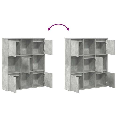 Bogreol 89x24x101,5 cm konstrueret træ betongrå