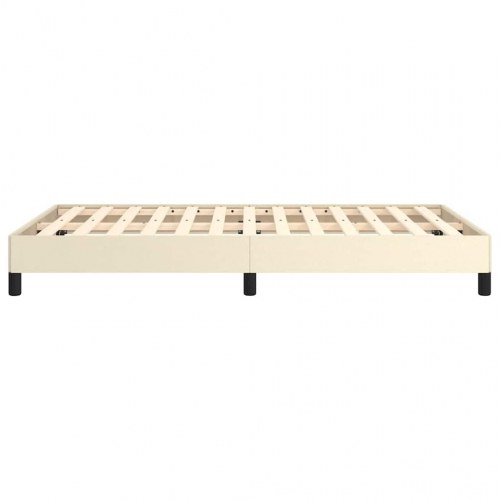 Sengeramme i kunstlæder 120x190 cm - cremefarvet enkeltseng