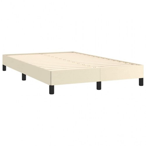 Sengeramme i kunstlæder 120x190 cm - cremefarvet enkeltseng