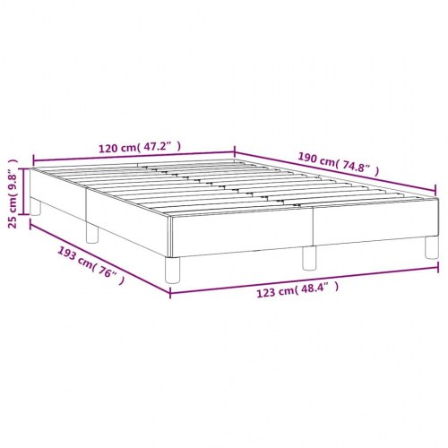 Sengeramme i kunstlæder 120x190 cm - cremefarvet enkeltseng