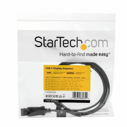 USB C til DisplayPort-adapter Startech CDP2DP146B (1,8 m) Sort