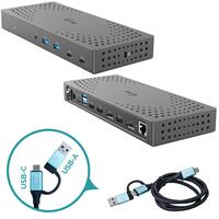 USB Hub i-Tec USB 3.0 / USB-C / Thunderbolt, 3x 4K Docking Station Gen 2 + Power Delivery 100W