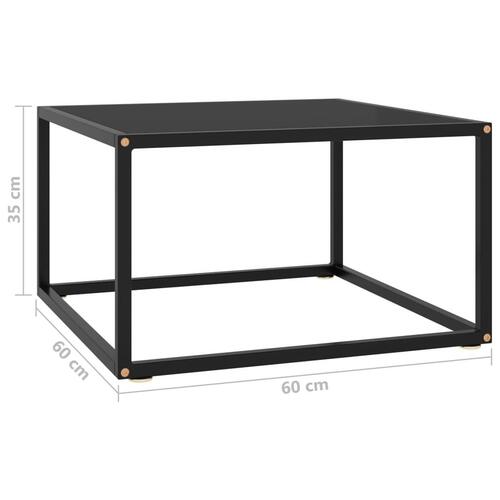 Sofabord 60x60x35 cm glas sort