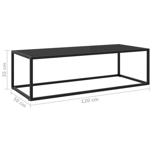 Sofabord 120x50x35 glas sort