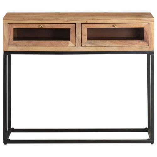 Konsolbord 90x35x76 cm massivt akacietræ