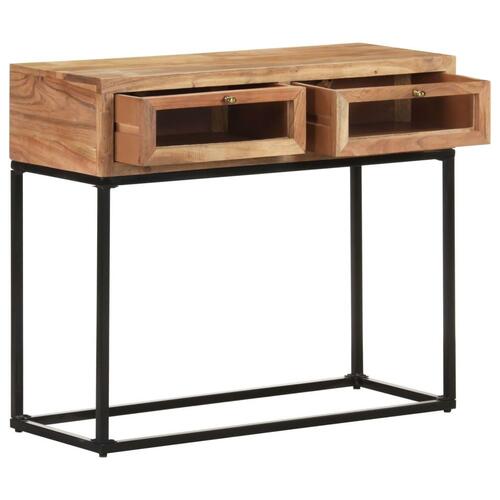 Konsolbord 90x35x76 cm massivt akacietræ