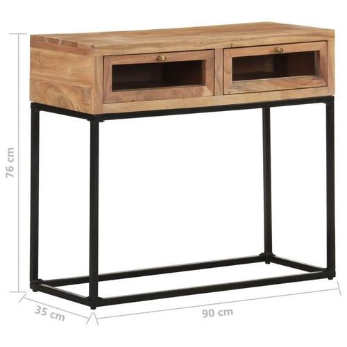 Konsolbord 90x35x76 cm massivt akacietræ