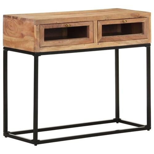 Konsolbord 90x35x76 cm massivt akacietræ