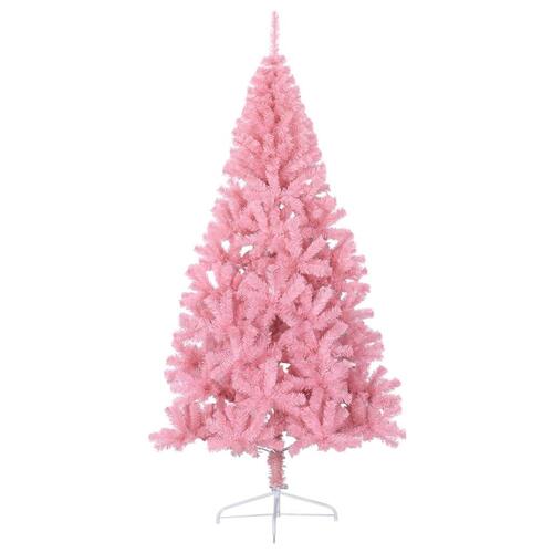 Kunstigt halvt juletræ med juletræsfod 180 cm PVC pink (OUTLET A)