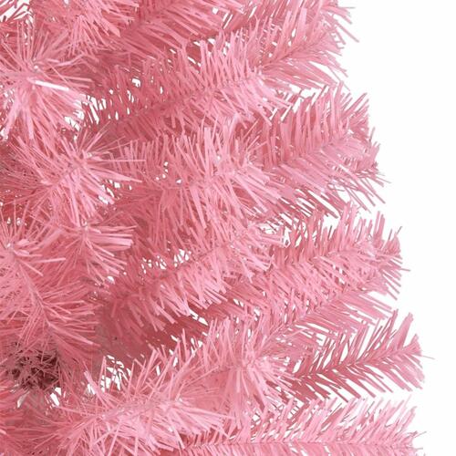 Kunstigt halvt juletræ med juletræsfod 180 cm PVC pink (OUTLET A)