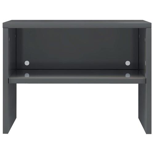 Sengeborde 2 stk. 40x30x30 cm konstrueret træ Grå højglans