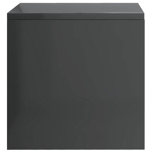Sengeborde 2 stk. 40x30x30 cm konstrueret træ Grå højglans