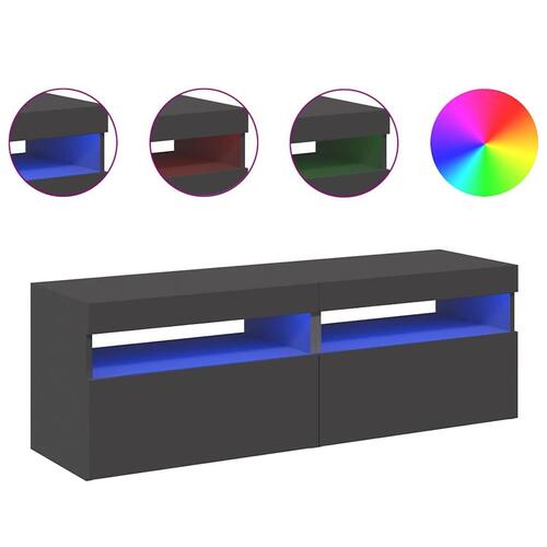 Tv-borde med LED-lys 2 stk. 60x35x40 cm grå