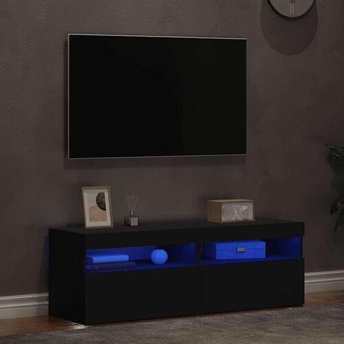 Tv-borde med LED-lys 2 stk. 60x35x40 cm grå
