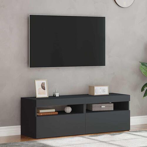 Tv-borde med LED-lys 2 stk. 60x35x40 cm grå