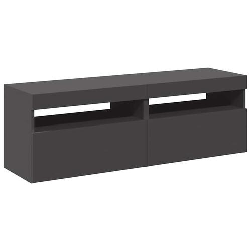Tv-borde med LED-lys 2 stk. 60x35x40 cm grå