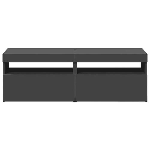 Tv-borde med LED-lys 2 stk. 60x35x40 cm grå