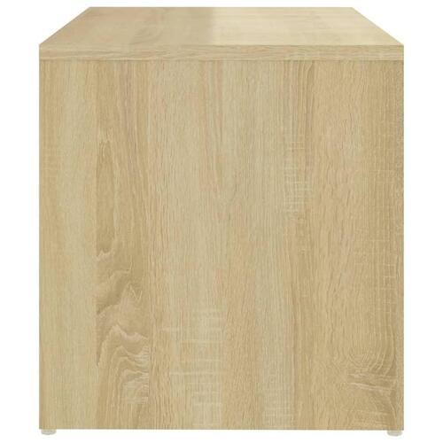 Sidebord 59x36x38 cm konstrueret træ hvid og sonoma-eg