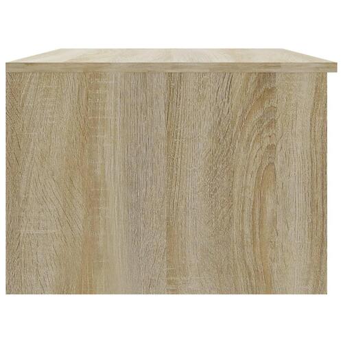 Sofabord 50x50x36 cm konstrueret træ hvid og sonoma-eg