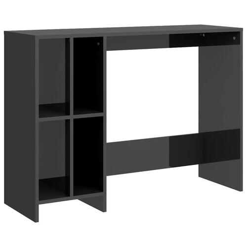 Skrivebord 102,5x35x75 cm konstrueret træ grå højglans
