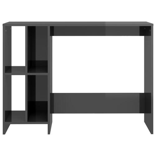 Skrivebord 102,5x35x75 cm konstrueret træ grå højglans